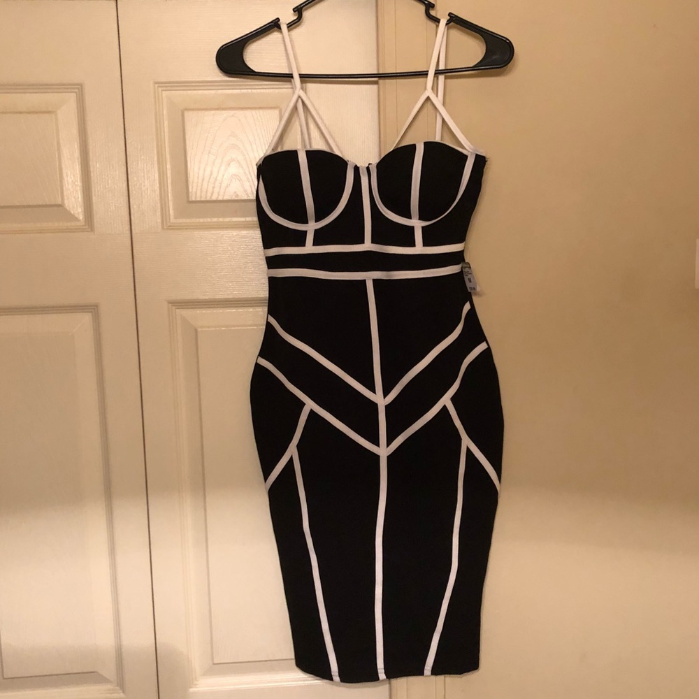 Black & White Midi Dress.